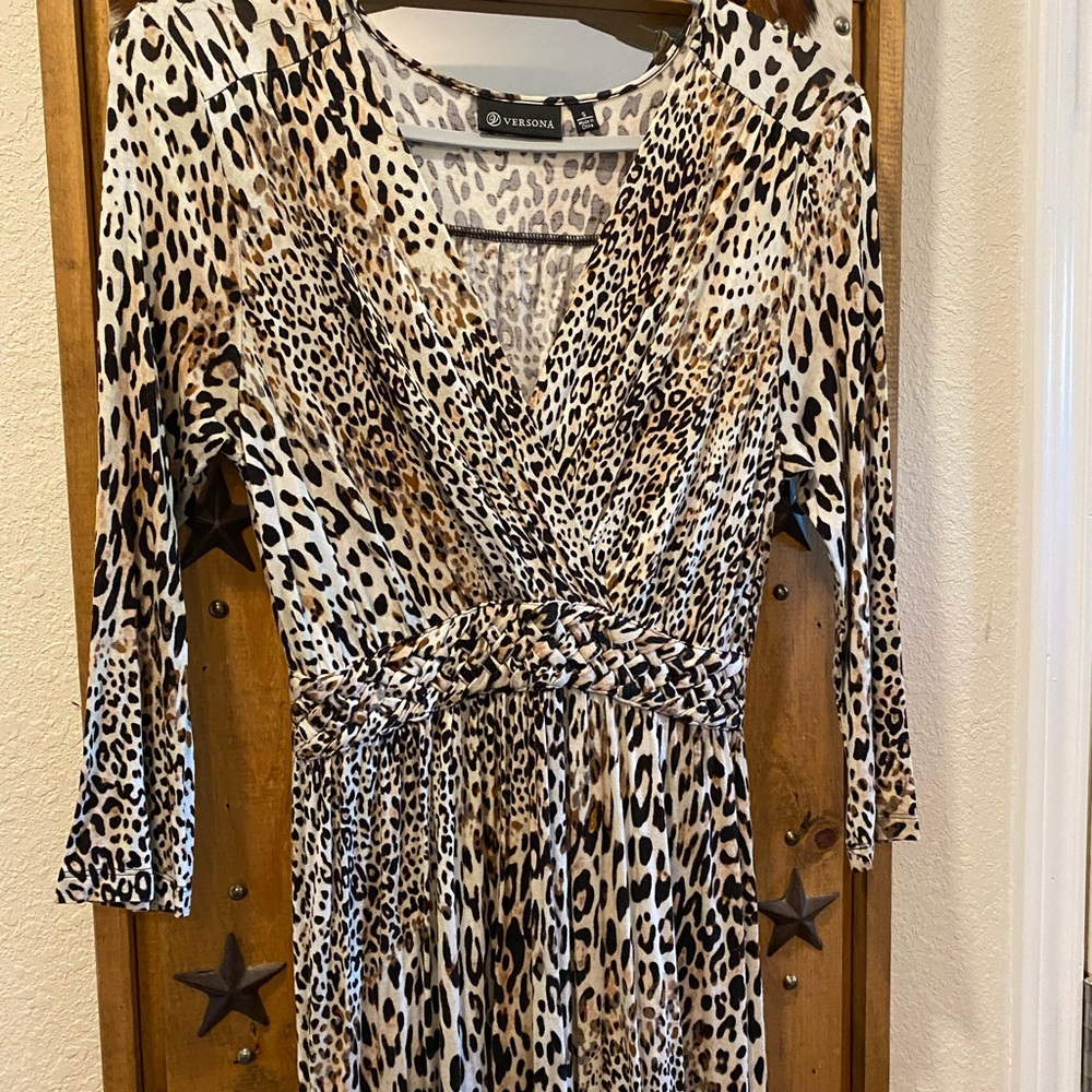 Size Small Leopard Print Fitted Long Dress